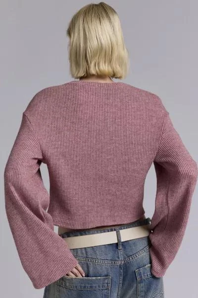 Urban Renewal ReMADE By UO Remnants Waffle Knit Drippy Sleeve Sweater 3