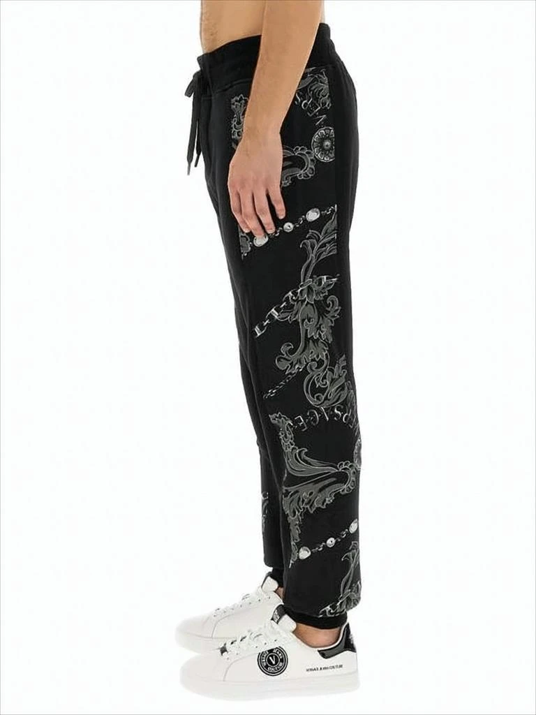 Versace Contemporary Black Jogger Pants with Graphic Detail 4