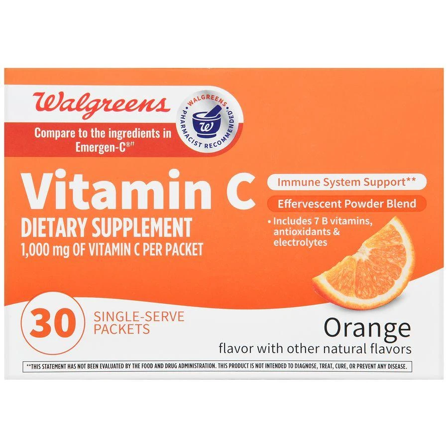 Walgreens Vitamin C Effervescent Powder Blend Packets (30 days) Orange 2