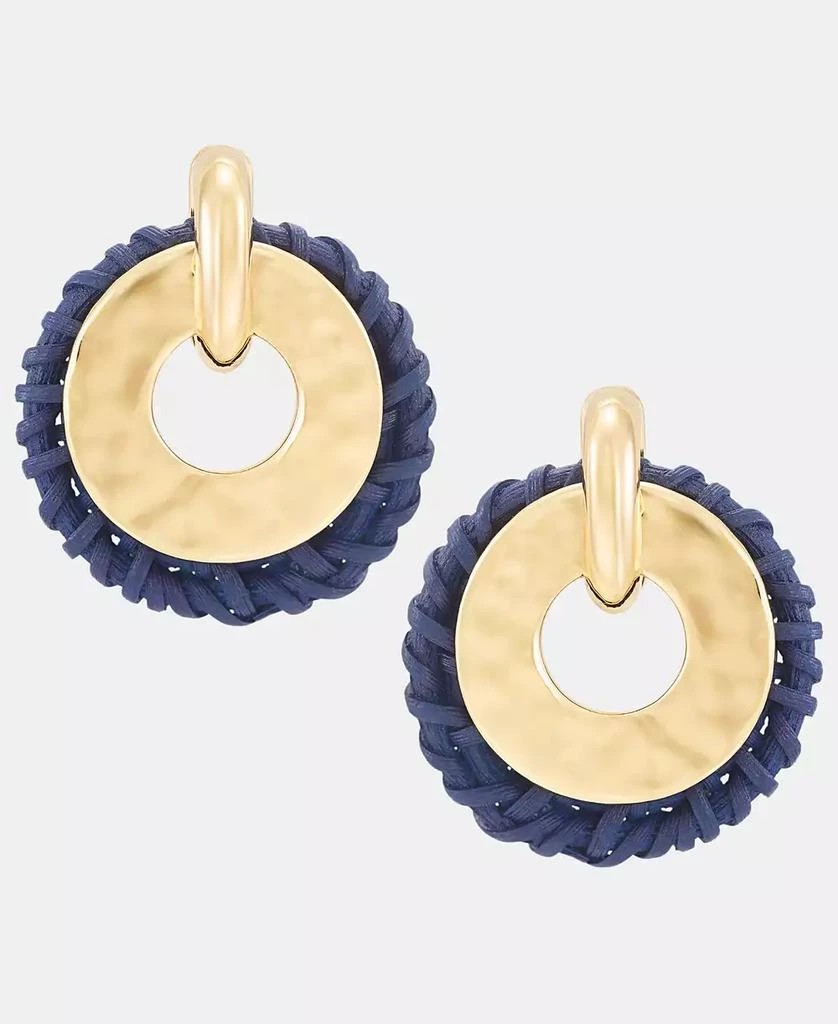 Style & Co Gold-Tone Braided Doorknocker Earrings, Macy's Exclusive
