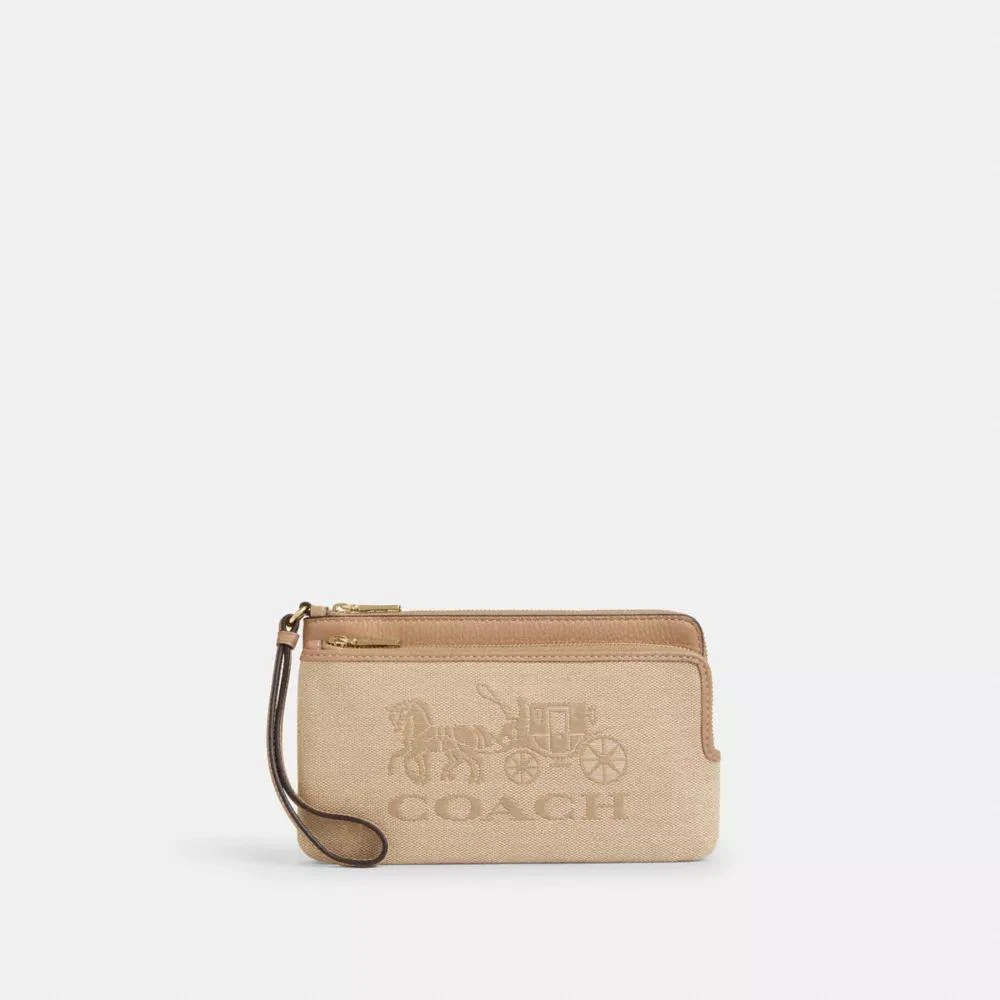 Coach Double Zip Wallet With Horse And Carriage 1