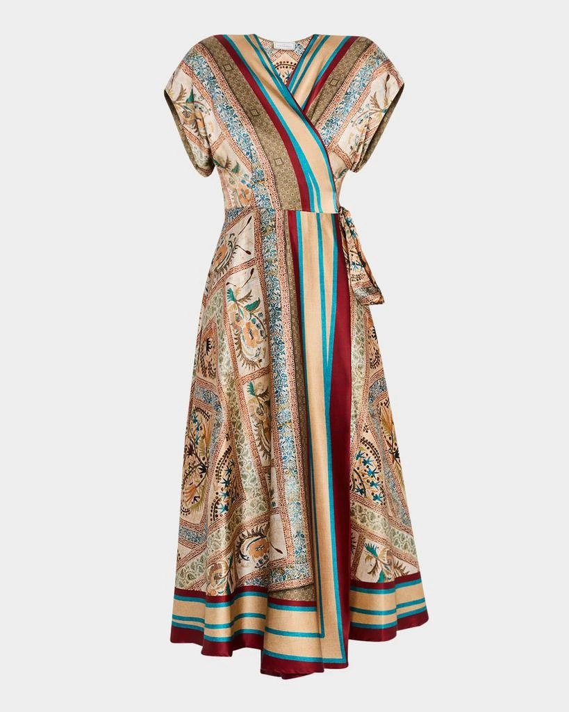neiman marcus midi dresses Lace Dress Short Sleeve White Size 4 NWT lightweight crepe becomes a canvas for painterly blossoms. Pierre-louis Mascia Floral-Print Silk Midi