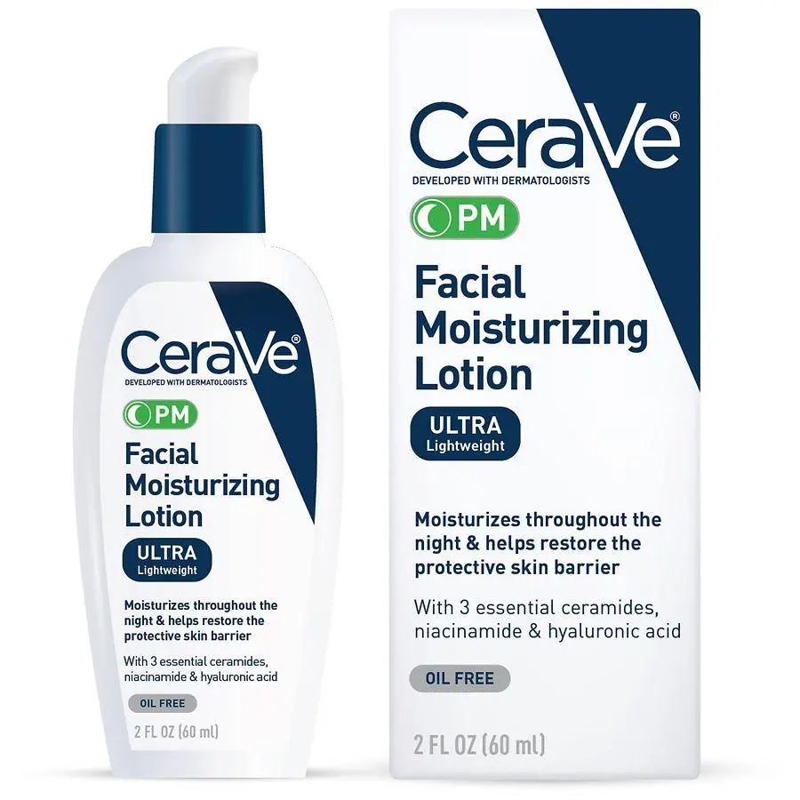 CeraVe Face Lotion for Night with Hyaluronic Acid, PM Night Cream Fragrance Free