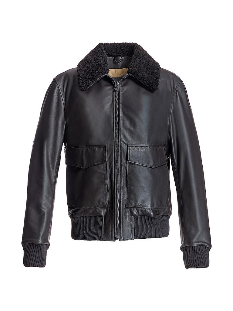 Men's Leather Bomber Jacket – On Sale Now with Up to 32% Off