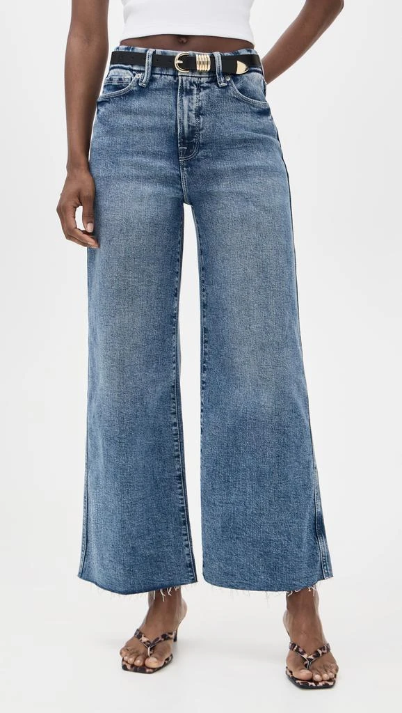 Good American Good Skate Wide Cropped Jeans 6