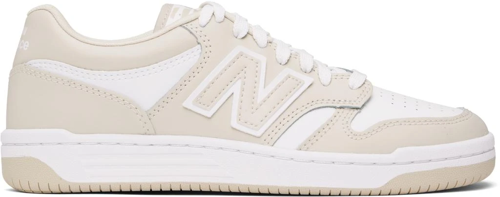 New Balance Beige & White 480 Sneakers 1