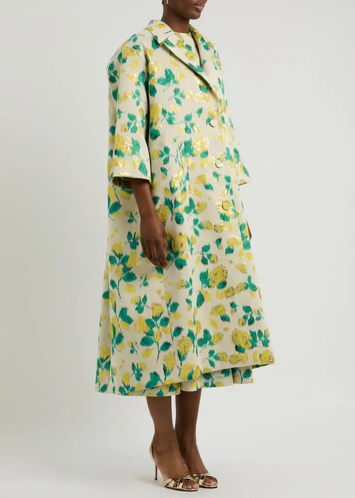 Huishan Zhang Liliane floral-jacquard woven coat 2