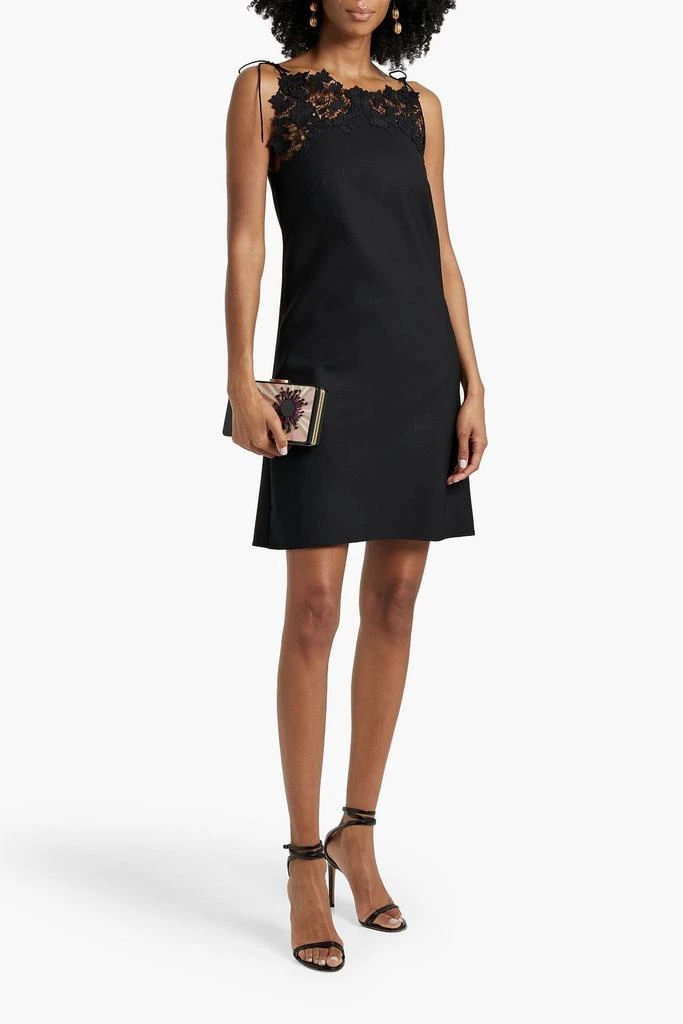 Oscar de la Renta Guipure lace-trimmed wool-blend mini dress 2
