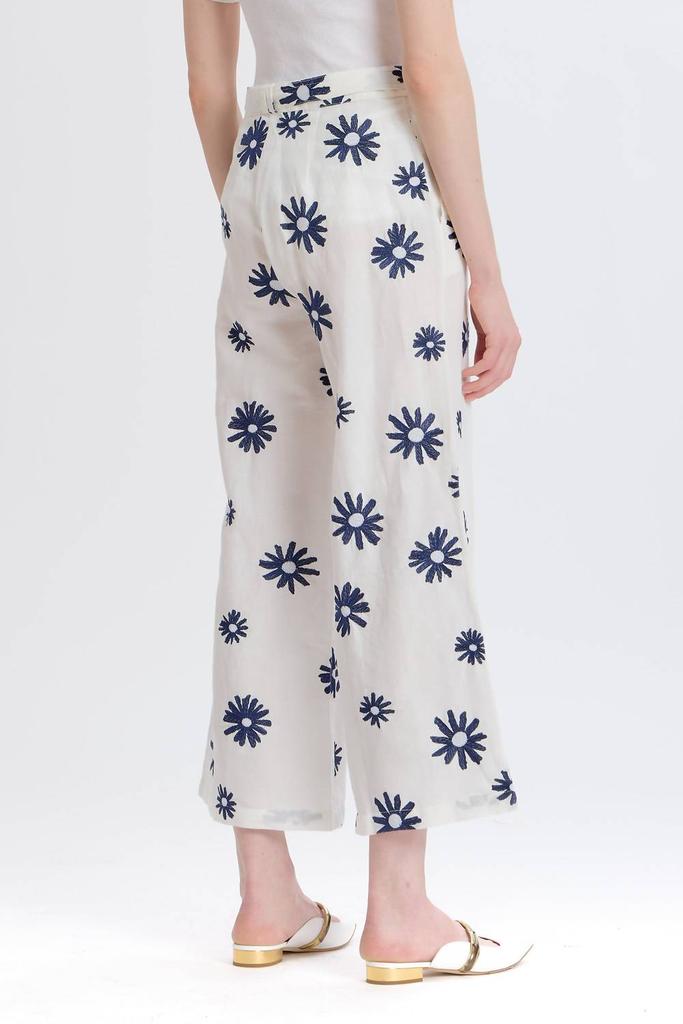 Something Navy Something Navy - Embroidered Wide Leg Pants