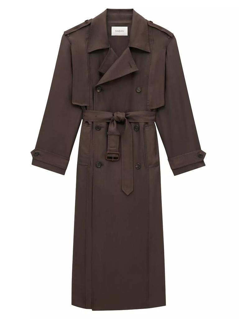 Yves Saint Laurent Trench Coat in Silk - Coats - Free