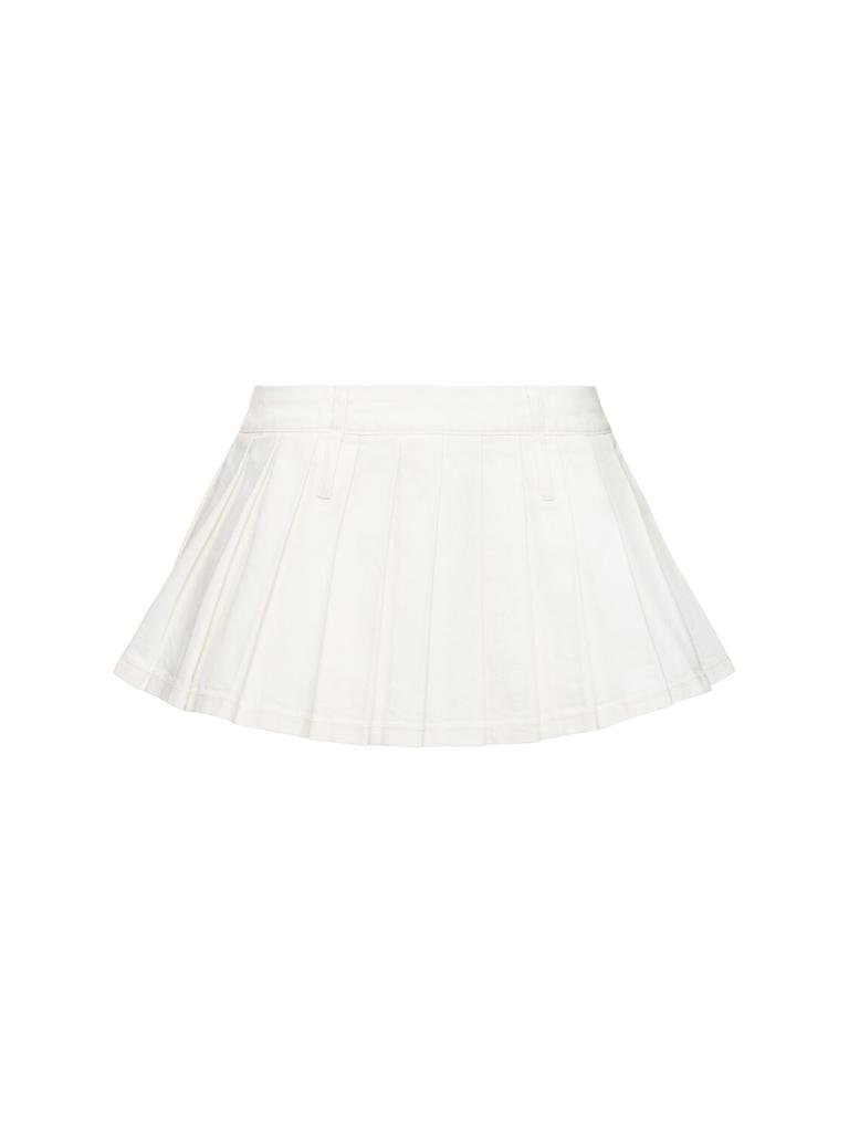 THE FRANKIE SHOP Blake Pleated Denim Mini Skirt