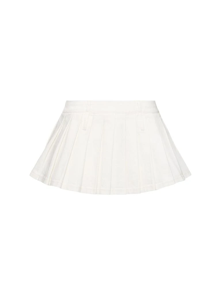 THE FRANKIE SHOP Blake Pleated Denim Mini Skirt 1