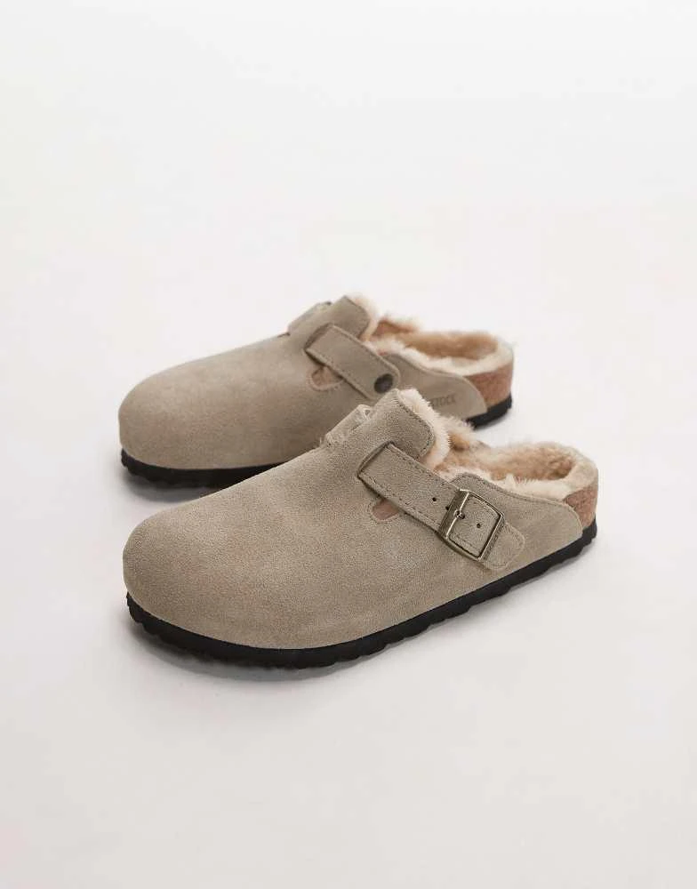 Birkenstock Birkenstock Unisex Boston shearling clogs in taupe 2