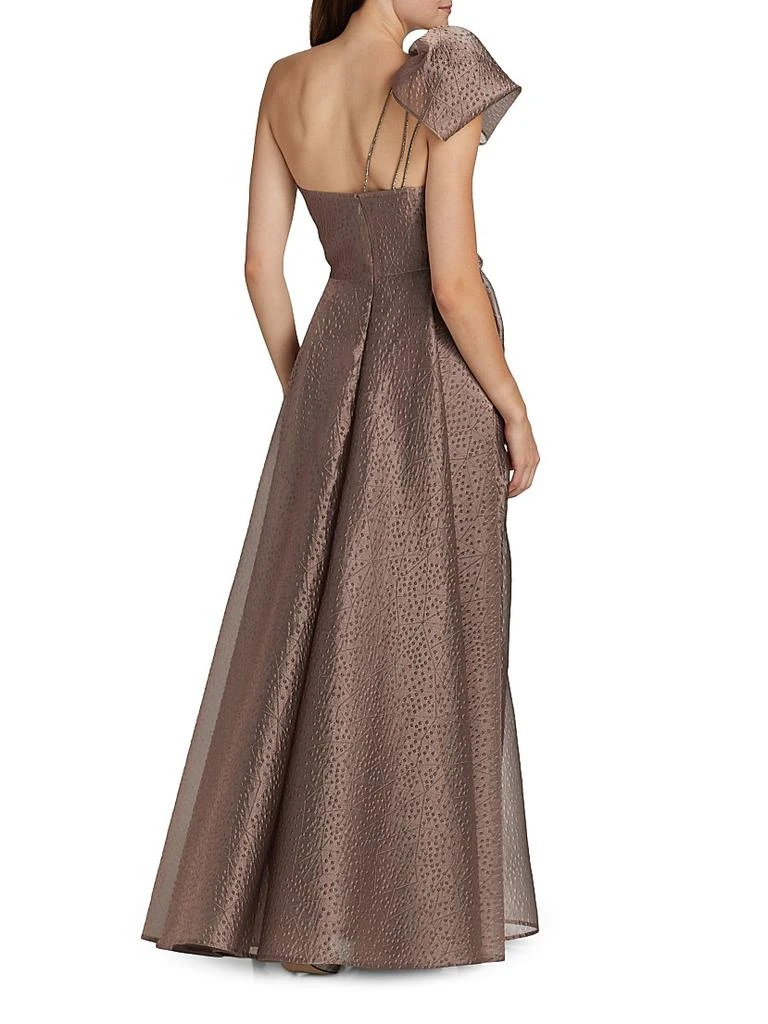 talbot runhof one shoulder dresses Talbot Runhof Women's One-Shoulder Jacquard Gown - Taupe