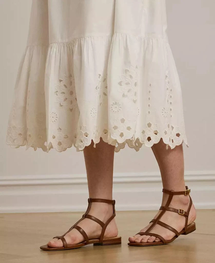 Ralph Lauren Women's Eyelet Cotton Broadcloth Midi Skirt 4