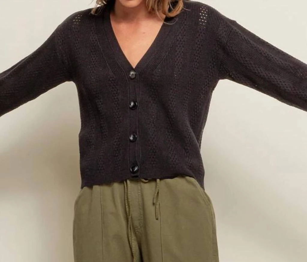 Red Haute Pointelle Cardigan 2
