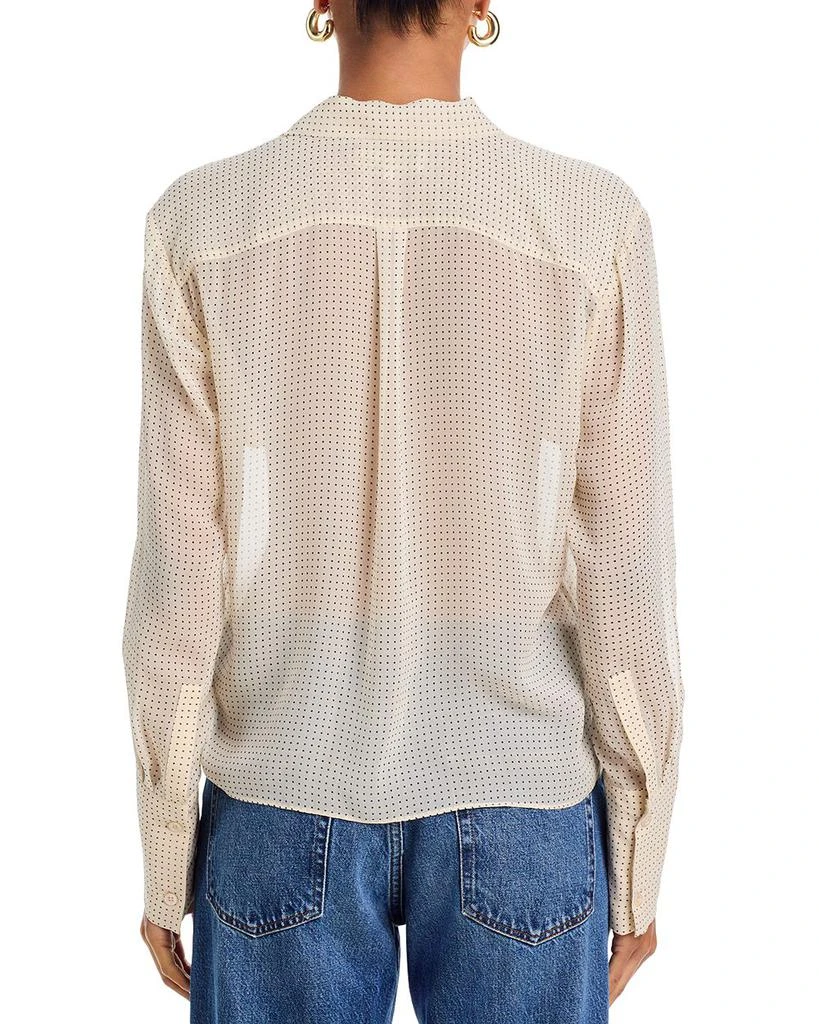 FRAME The Silk Polka Dot Modern Tie Blouse 3