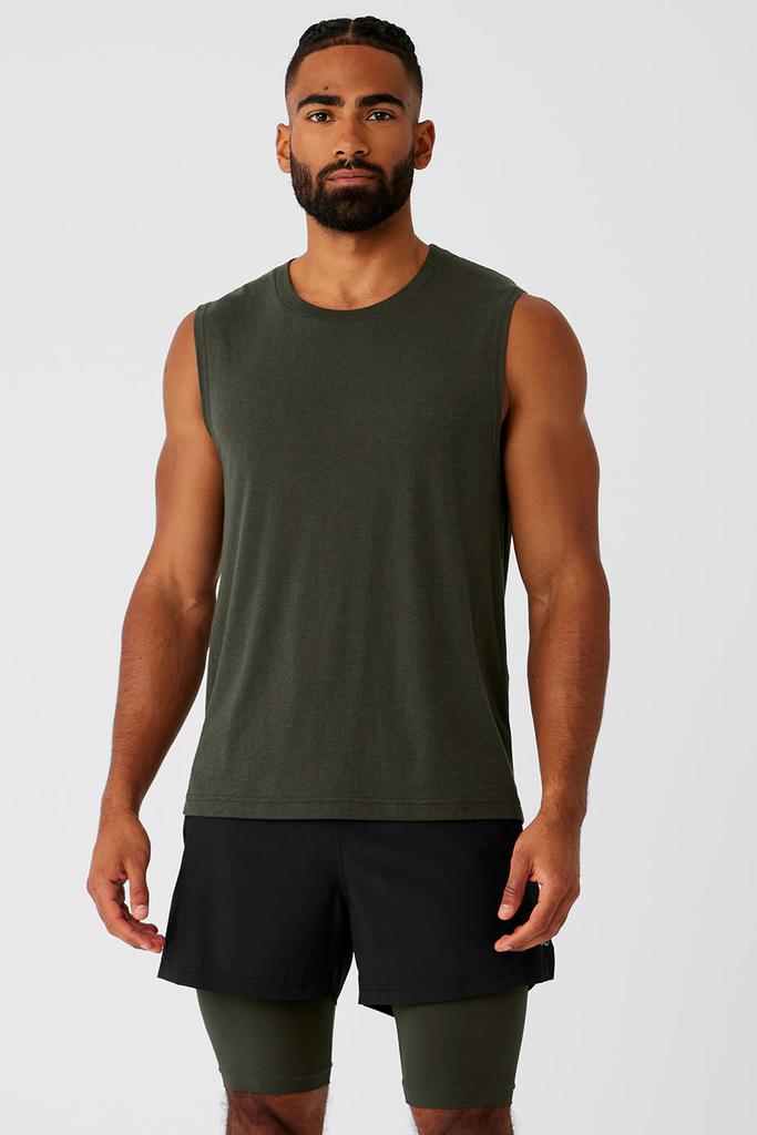 Alo The Triumph Muscle Tank - Stealth Green