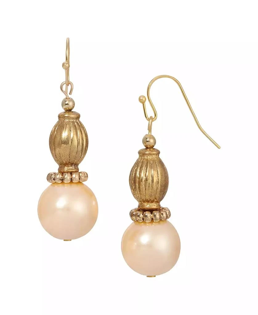 2028 Imitation Pearl Swirl Bead Drop Earring