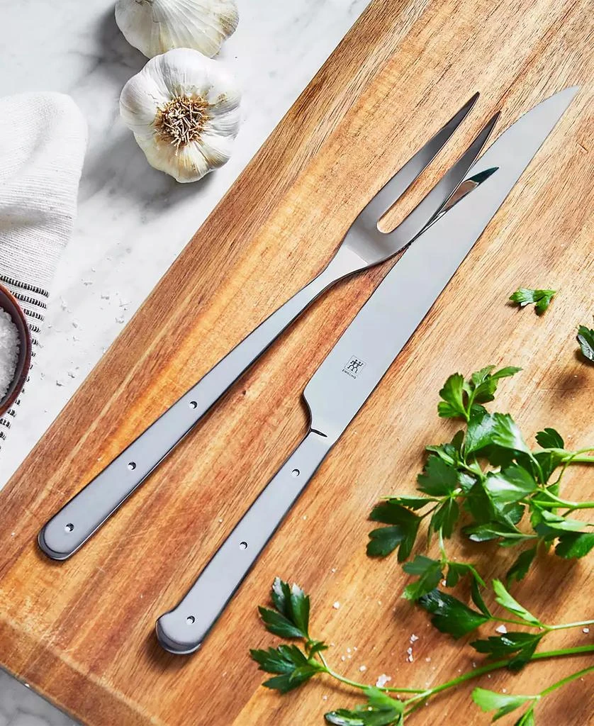ZWILLING Porterhouse 2-Piece Stainless Steel Carving Knife Set with Fork in Presentation Box Gift Set 3