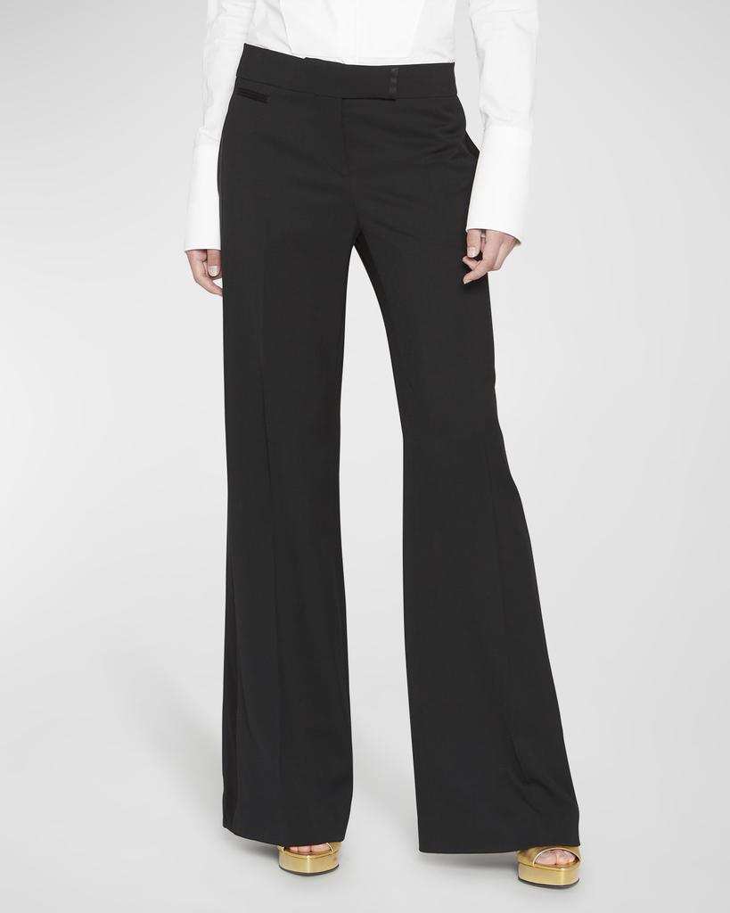 Tom Ford Gran De Poudre Wide-Leg Tuxedo Pants