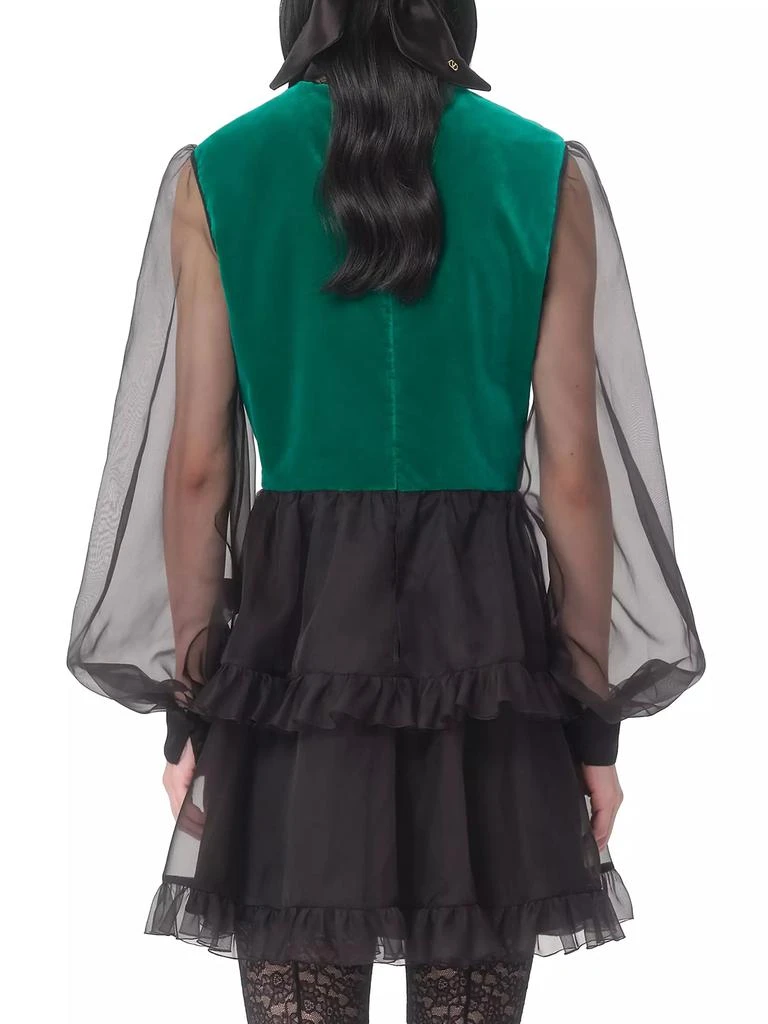 Valentino Short Embroidered Organza Dress 5
