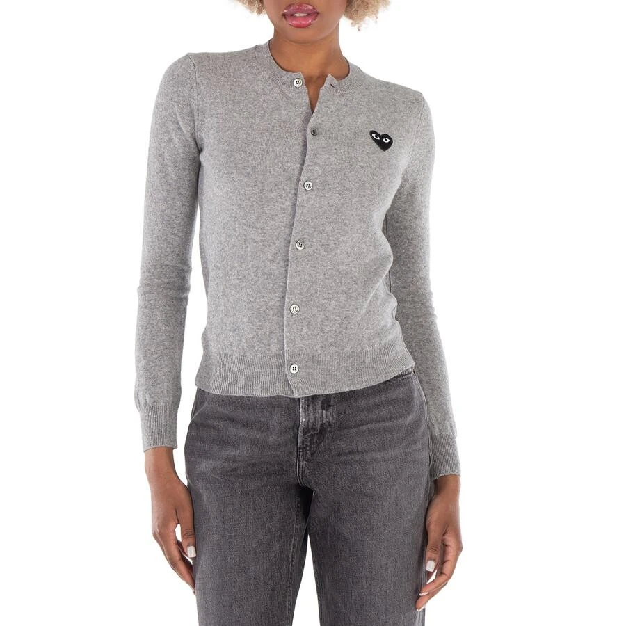 Comme des Garcons Black Heart Logo Cardigan In Grey 1