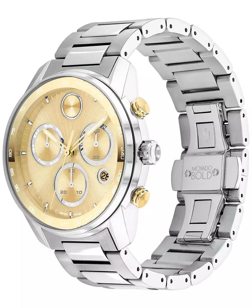 Movado Men's Swiss Chronograph Bold Verso Stainless Steel Bracelet Watch 44mm 2