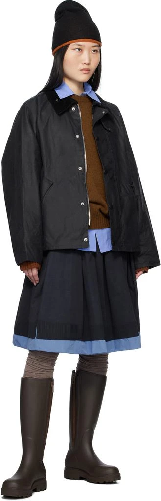 Barbour Navy Transport Wax Jacket 5