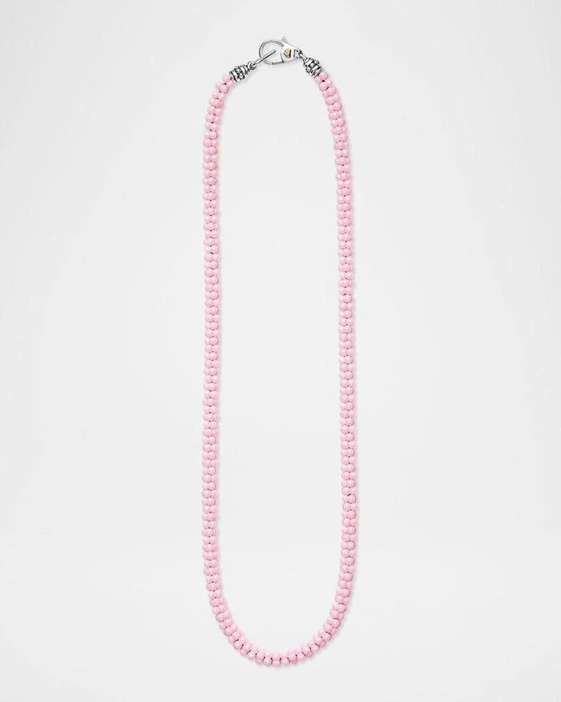 LAGOS Sterling Silver Pink Caviar Ceramic Rope Necklace, 5mm 3