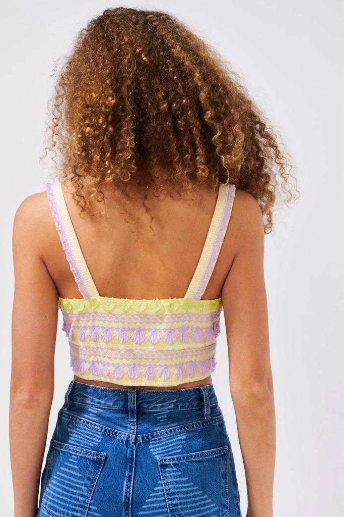HAYLEY MENZIES Hayley Menzies - Embroidered Cotton Crop Top 3