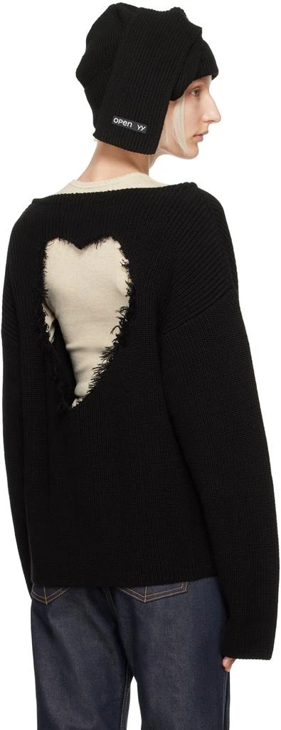 OPEN YY Black Damaged Heart Sweater 2-M - Sweaters - BeyondStyle 