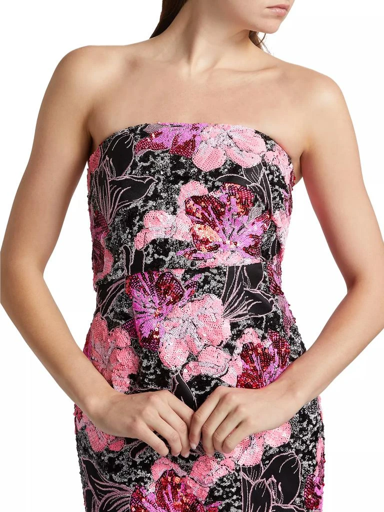 Rene Ruiz Collection Embellished Floral Strapless Column Gown 6