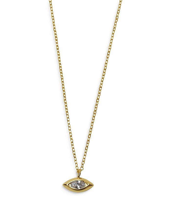 Argento Vivo Cubic Zirconia Marquise Pendant Necklace in 18K Gold Plated Sterling Silver, 16"-18"