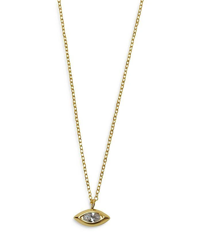 Argento Vivo Cubic Zirconia Marquise Pendant Necklace in 18K Gold Plated Sterling Silver, 16"-18" 1