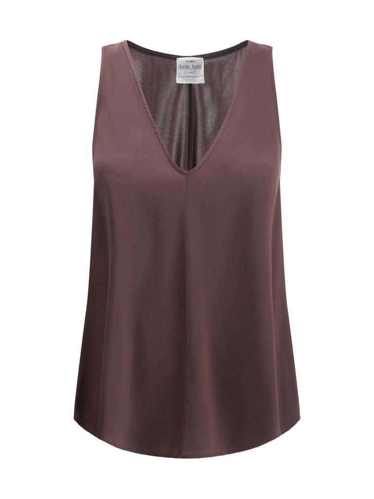 FORTE_FORTE Satin V-neck Top