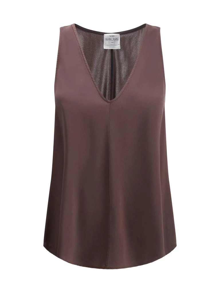 FORTE_FORTE Satin V-neck Top 1