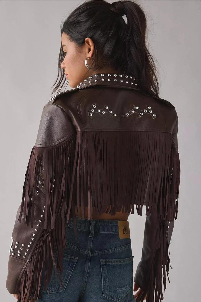 Azalea Wang Azalea Wang Reece Studded Fringe Faux Leather Jacket 2
