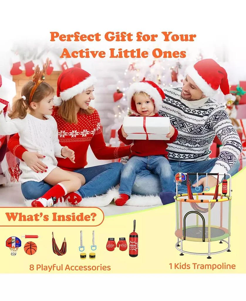 Mecale 55" Kids Trampoline Gift for for 3-6 Years Old Boys and Girls 8