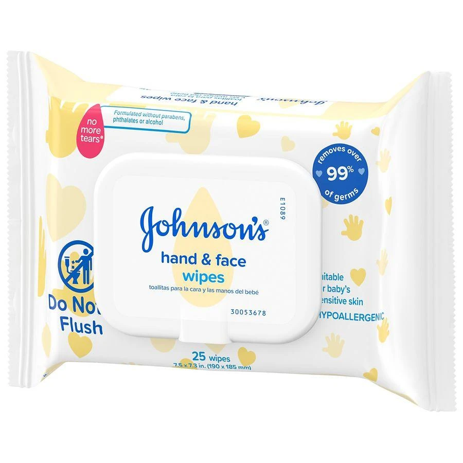 Johnson's Baby Hand & Face Gentle Cleansing Wipes, Alcohol-Free 25 6