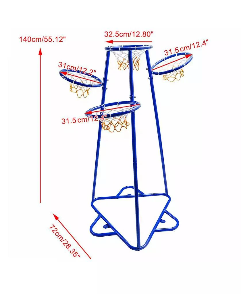 Bruce 
Shark 4-Hoop Kids Basketball Set, Multi-Height Fixed Hoops for Family 
Group Play 5