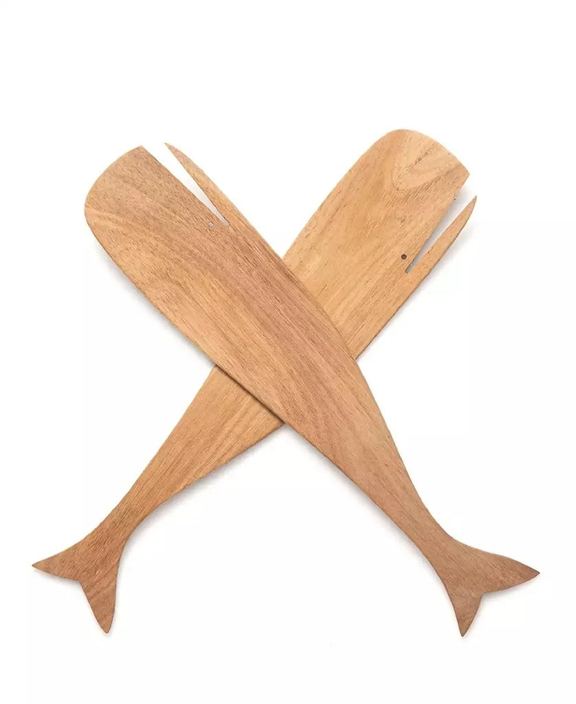 Ironwood Acacia Whale 2-Pc. Salad Server Set