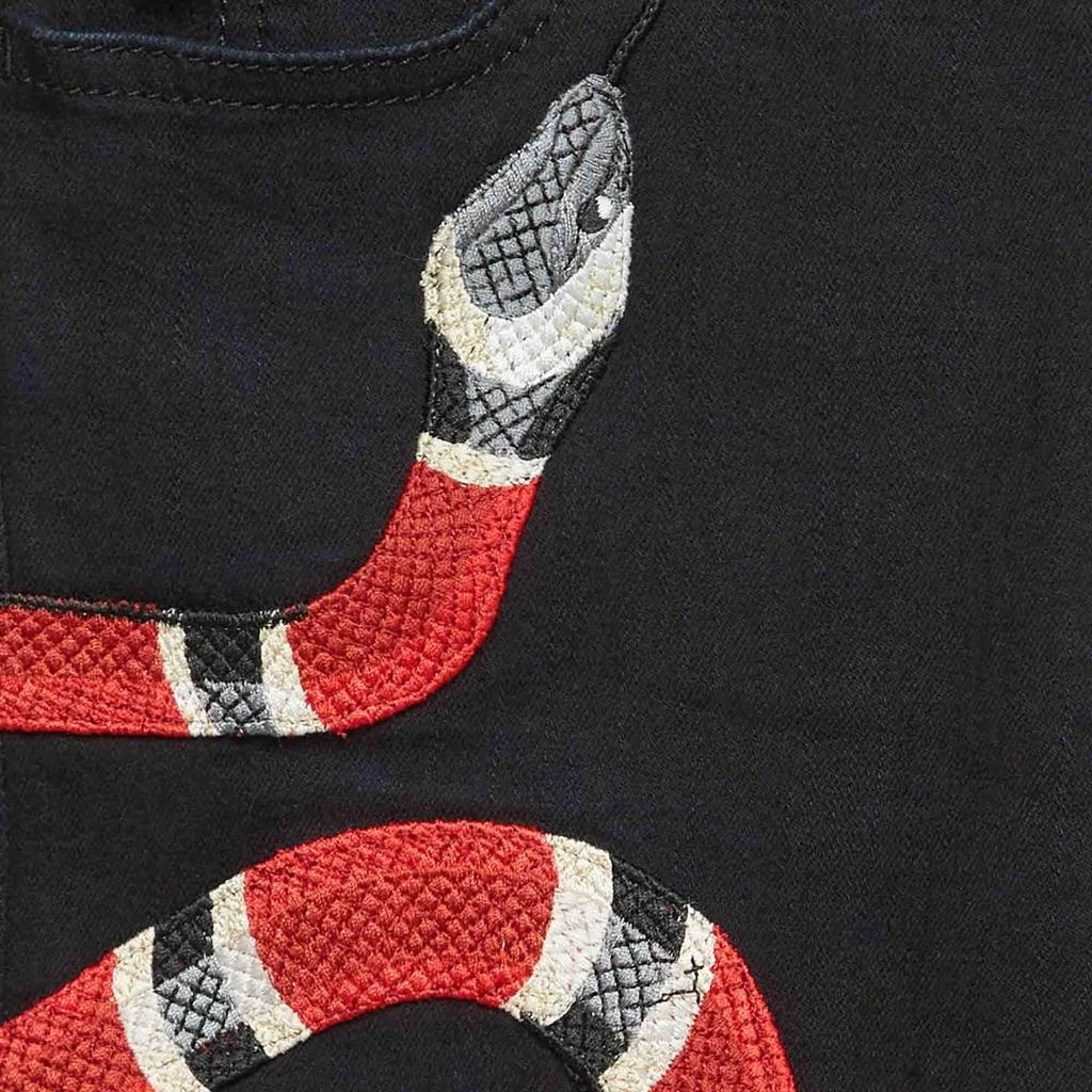 Gucci Gucci Black Snake Applique Denim Skinny Fit Jeans S Waist 26" 3