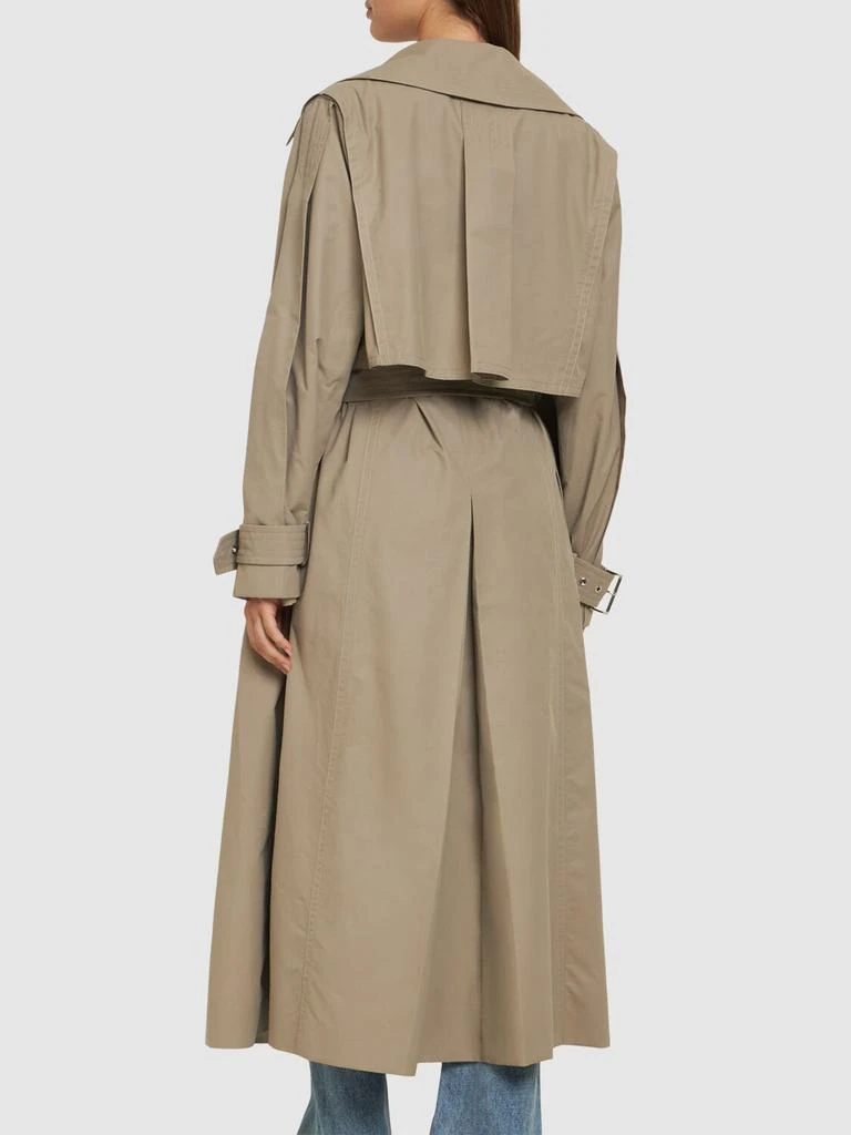 Alberta Ferretti Belted Cotton Blend Gabardine Trench 3