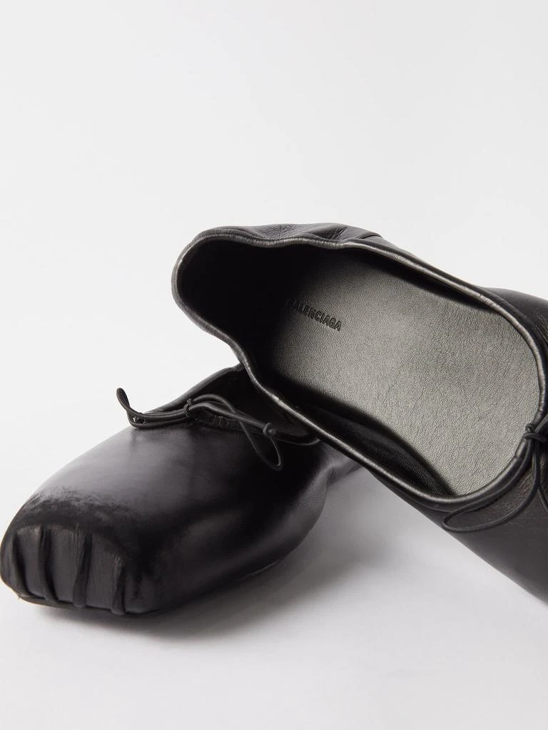 Balenciaga Kensington distressed-leather block-toe flats 6