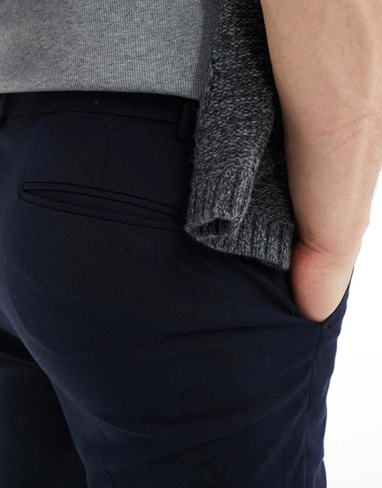 ASOS ASOS DESIGN smart new skinny fit trousers in navy 4