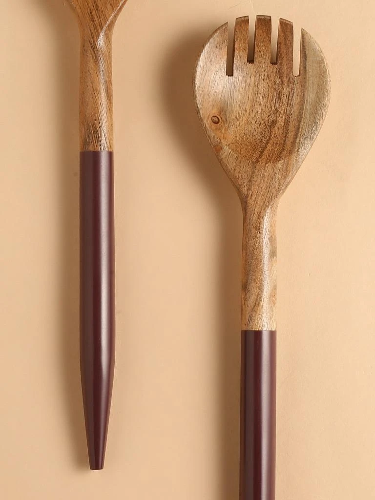 Tiramisu Resin & Wood Salad Server 2 Piece Set 10