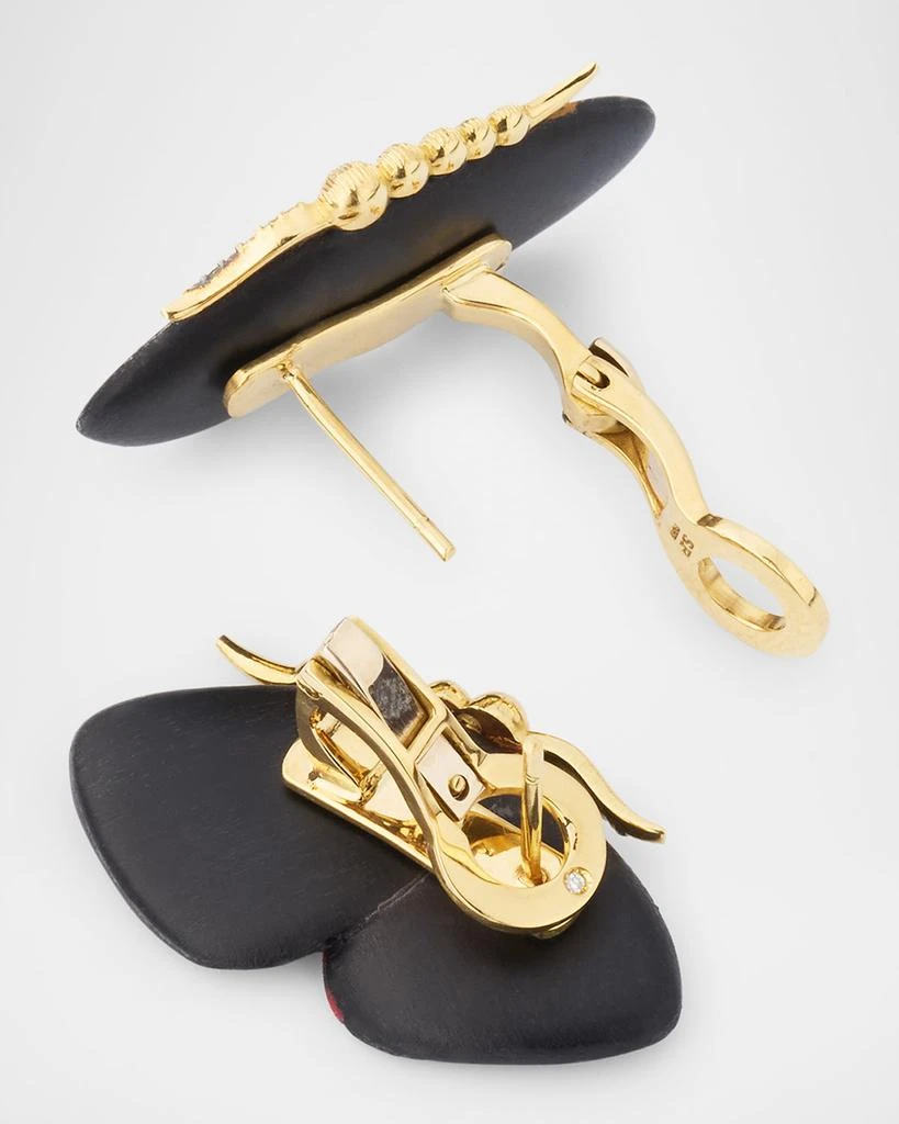 Silvia Furmanovich Butterfly Marquetry Earrings with Diamonds 4