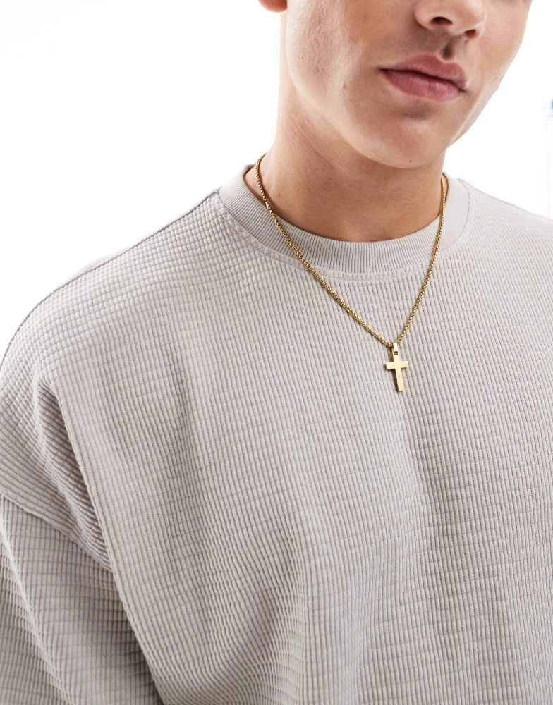 New Look New Look textured oversized t-shirt in stone 3