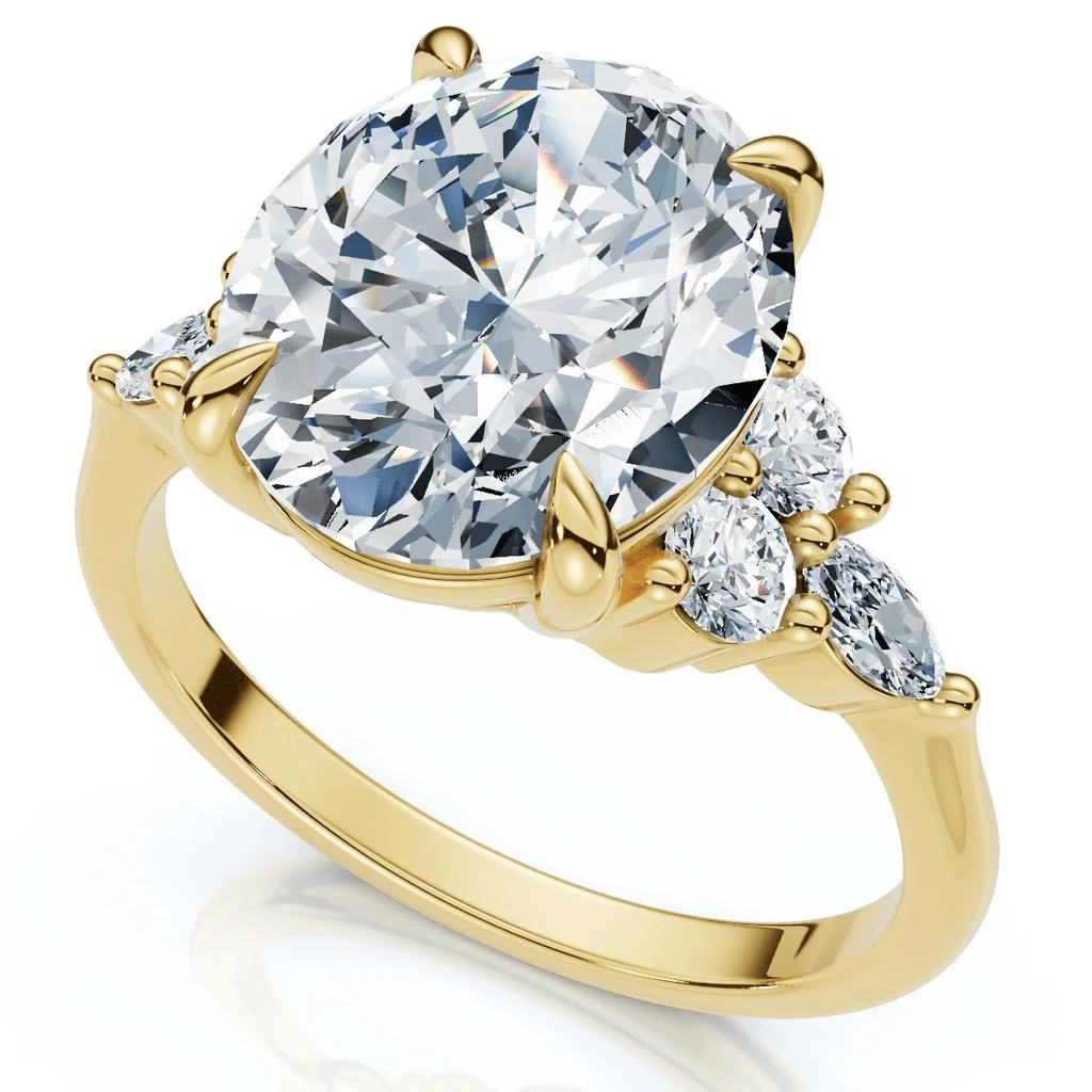 Pompeii3 Certified 3 1/3Ct Versailles Oval Engagement Ring 14k Gold or Platinum Lab Grown